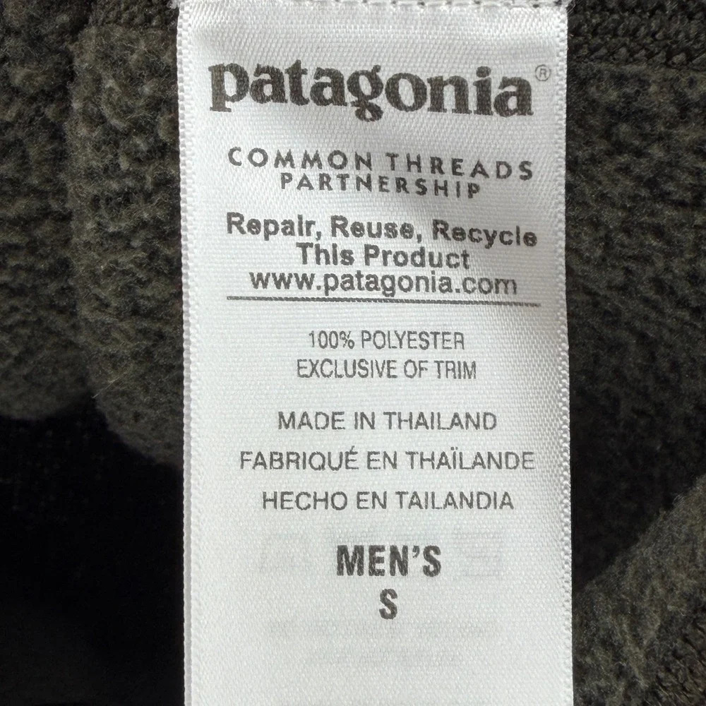 Patagonia Better Sweater Mens Small 1/4 Zip Fleece Pullover Green‎ 25522 FA15